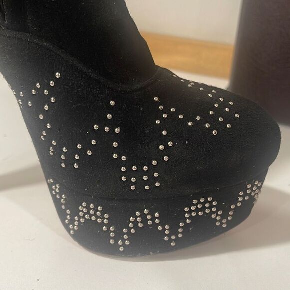 Alaia Black Platform Suede Boots Size 38.5 - Picture 12 of 16